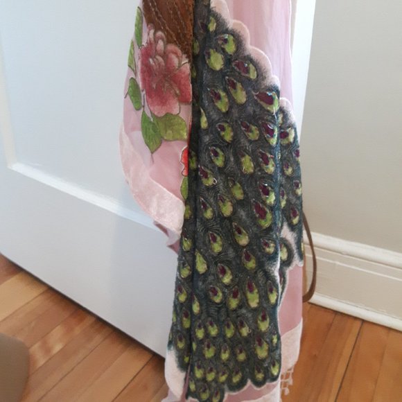 Hand made beaded long scarf or wrap - Picture 4 of 9